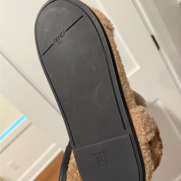 Fendi Tan Fuzzy Sandals - Picture 9 of 9